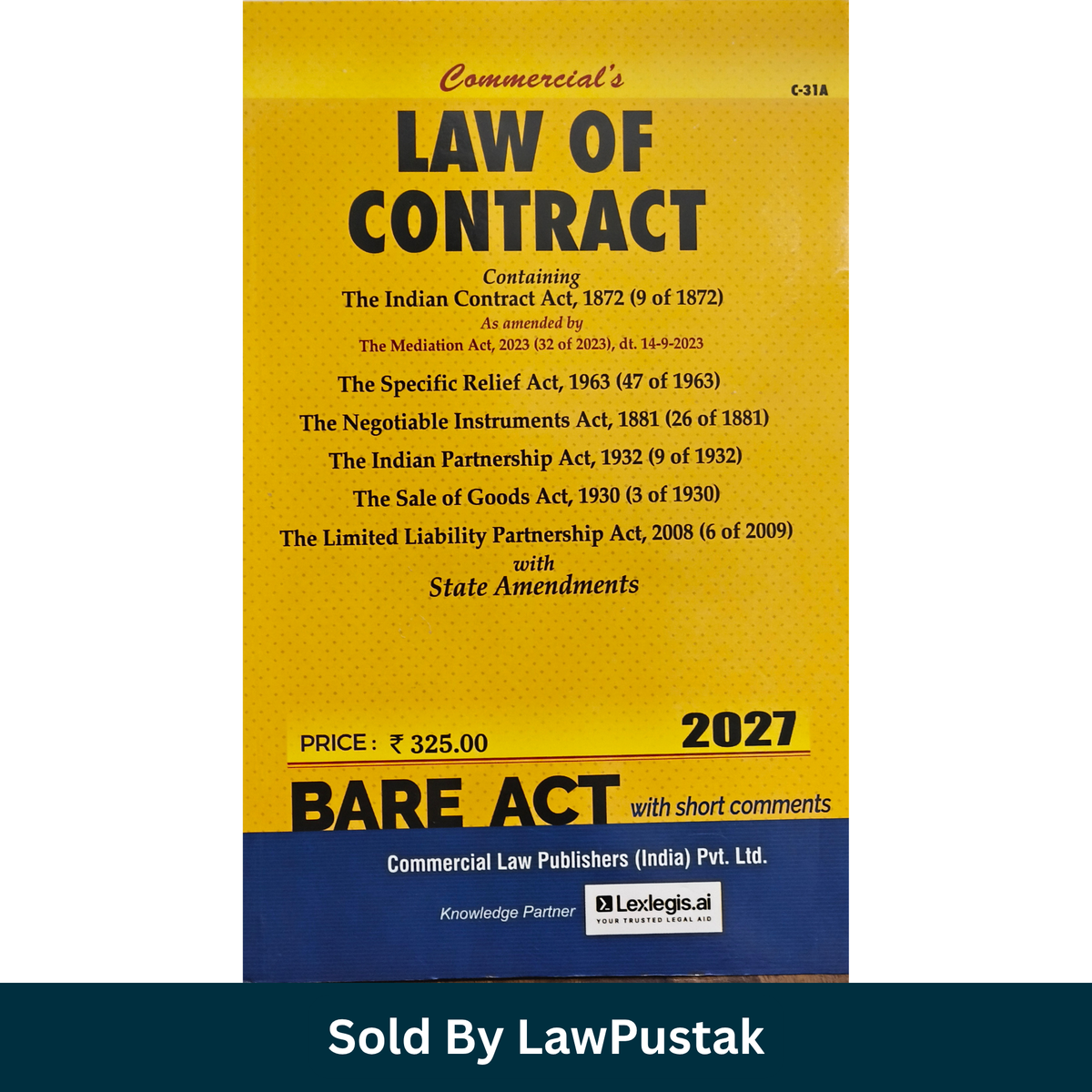 Commercials Law of Contract Bare Act 2027 Edition