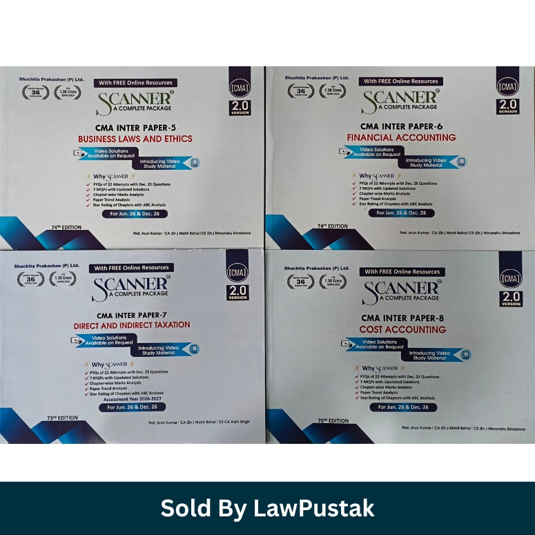 CMA Inter Group 1 Study Material, Set of 4 Books (Paper 5,6,7 & 8) by Shuchita Prakashan - for June 2026 and December 2026 Exam | Scanner