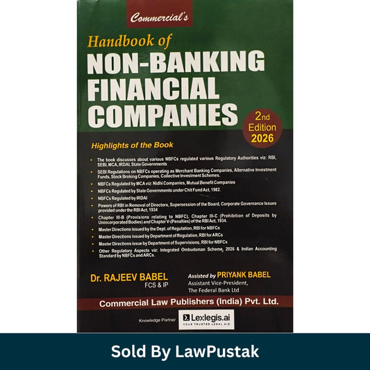 Handbook of Non-Banking Financial Companies by Dr. Rajeev Babel - 2nd Edition 2026 | Commercial Law Publishers (India) Pvt. Ltd.