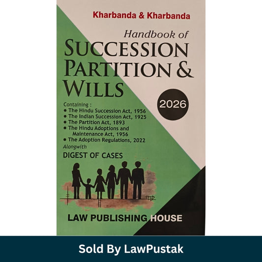 Handbook of Succession Partition and Wills 2026 by Kharbanda Law Publishing House book cover Hindu Succession Act guide India