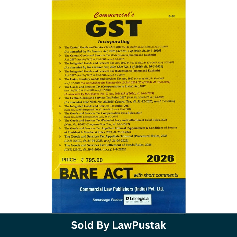 GST Bare Act 2026 India Commercial Law Publishers GST law book