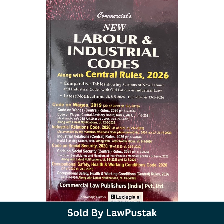 New Labour and Industrial Codes with Central Rules 2026 India | Commercial Law Publishers Labour Law Book