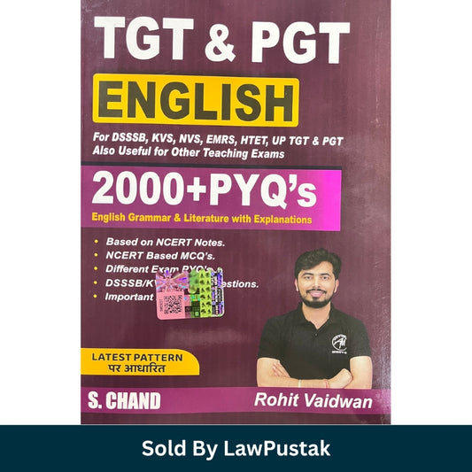 TGT and PGT English 2000 Plus PYQs Book by Rohit Vaidwan for DSSSB KVS NVS EMRS HTET UP TGT and PGT Teaching Exams India