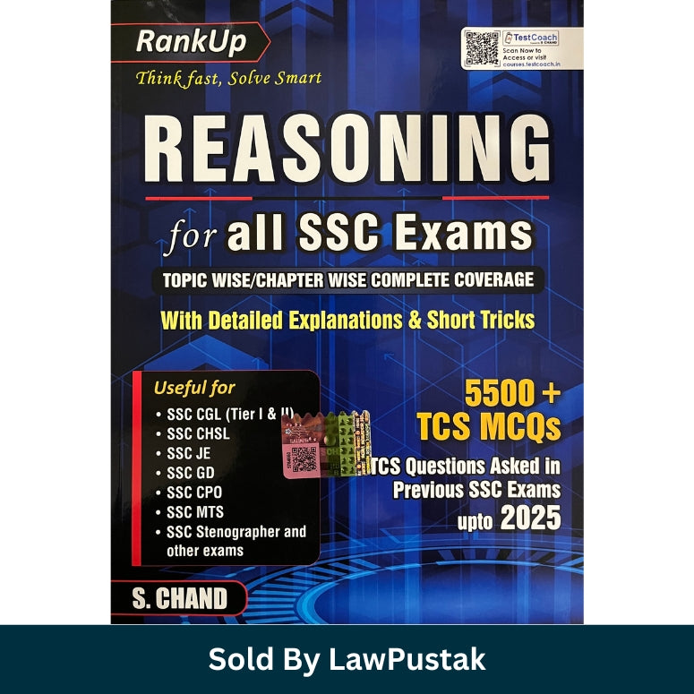 . Chand RankUp Reasoning for All SSC Exams containing 5500 TCS MCQs up to 2025.