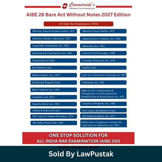 Commercials AIBE 28 Bare Act Without Notes 2027 Edition Subject List Chart