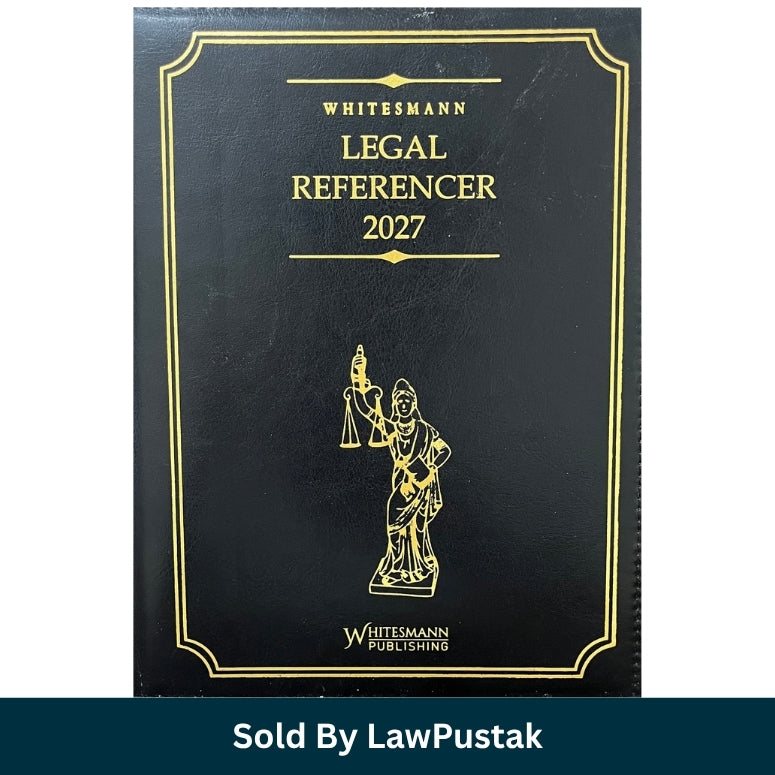 Whitesmann Legal Referencer 2027 Executive Legal Diary Black Leatherette Cover Gold Lady Justice Logo