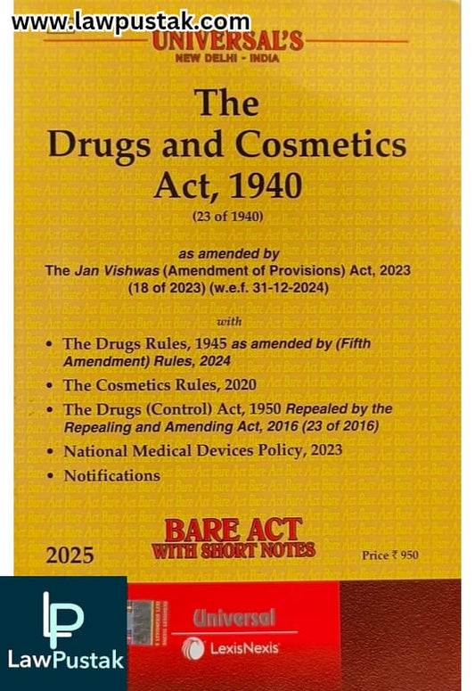 Universal's The Drugs and Cosmetics Act, 1940 (23 of 1940) Bare Act 2025 - LexisNexis