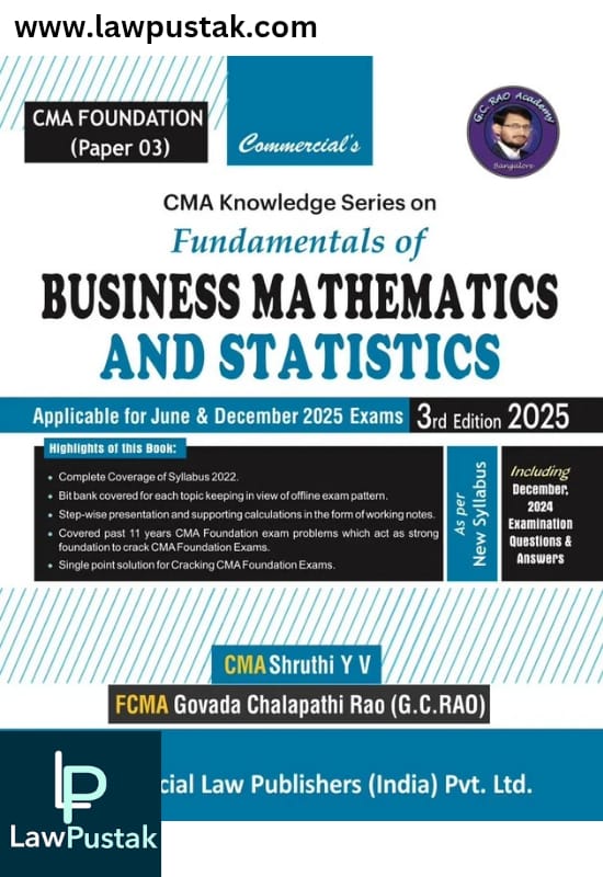 CMA Knowledge Series on Fundamentals of Business Mathematics and Statistics (CMA Foundation Paper-03)-CMA Shruthi Y V | 3rd Edition 2025 | For June & December 2025 Examination |Commercial's