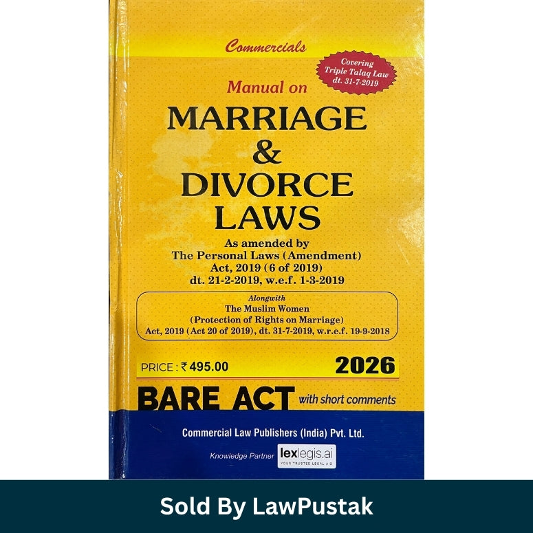 Commercials Manual on Marriage and Divorce Laws Bare Act 2026 Front Cover