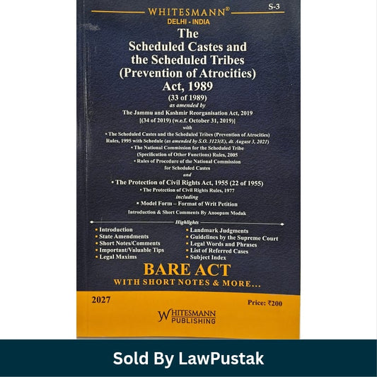 Whitesmanns The Scheduled Castes and the Scheduled Tribes Prevention of Atrocities Act 1989 Bare Act 2027 Anoopam Modak