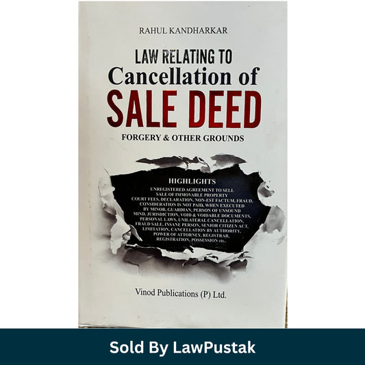 Law Relating to Cancellation of Sale Deed Rahul Kandharkar Vinod Publications 2026 Front Cover