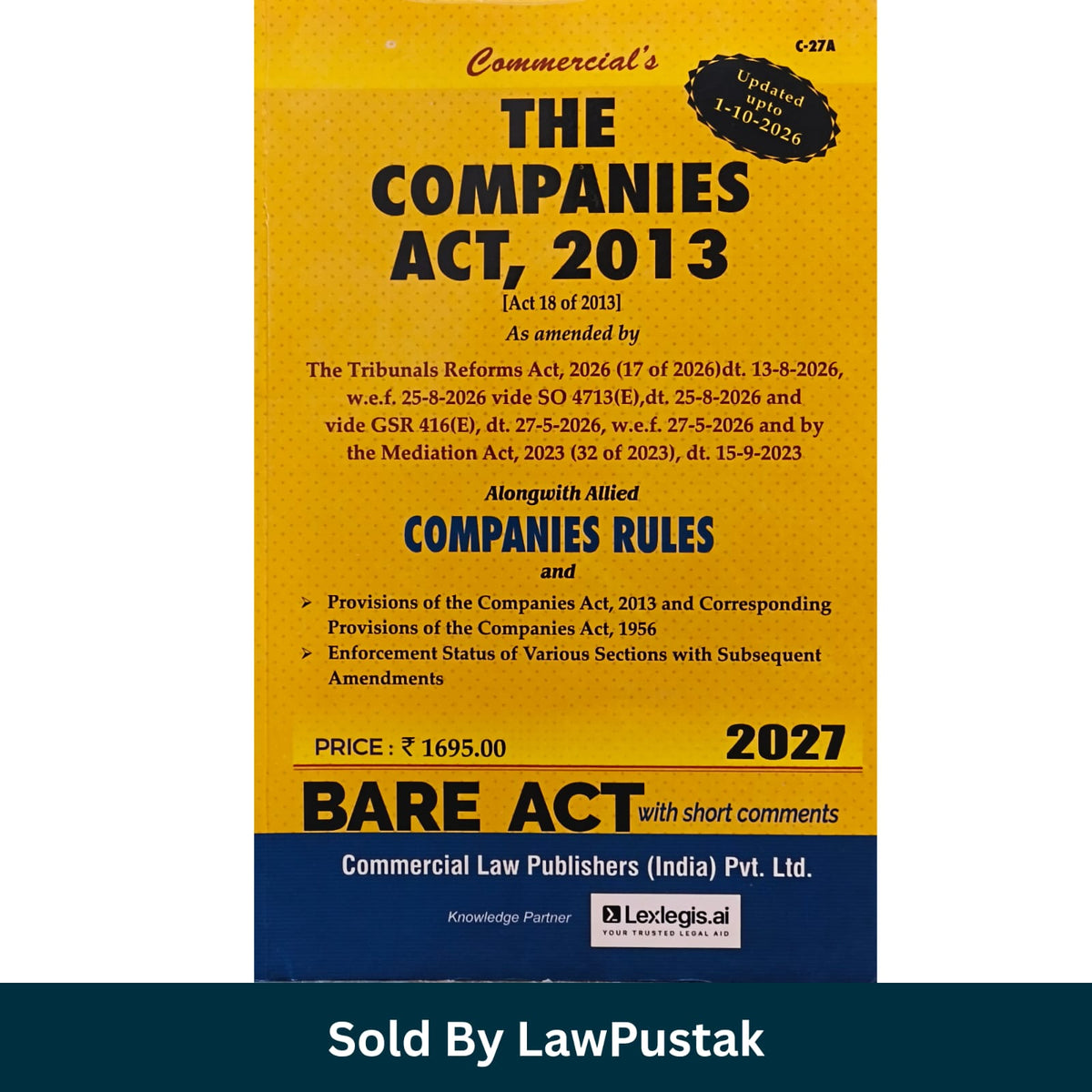 Commercials The Companies Act 2013 Bare Act Allied Rules 2027 Edition