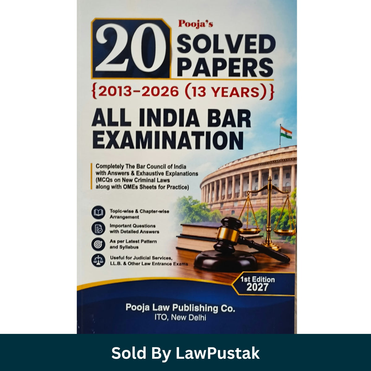 Poojas 20 Solved Papers All India Bar Examination 2013 to 2026 1st Edition 2027