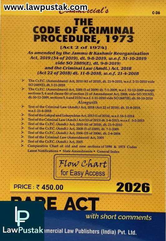 The Code of Criminal Procedure, 1973 - Bare Act - Edition 2026 | Commercial Law Publishers (India) Pvt. Ltd.
