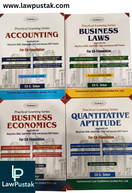 Practical Learning series for CA Foundation Combo Of Business Economics, Quantitutive Aptitude, Business Laws and Accounting By CA G. Sekar - 3rd Edition January 2026