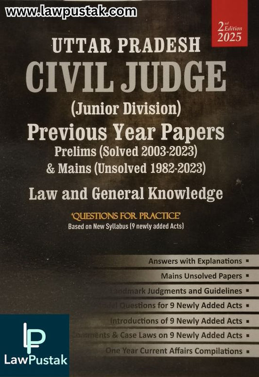 Uttar Pradesh Civil Judge (Junior Division) Previous Year Papers Prelims (Solved 2003-2023) and Mains (Unsolved 1982-2023) Law and General Knowledge by 2nd Edition 2025 | Whitesmann Publishing