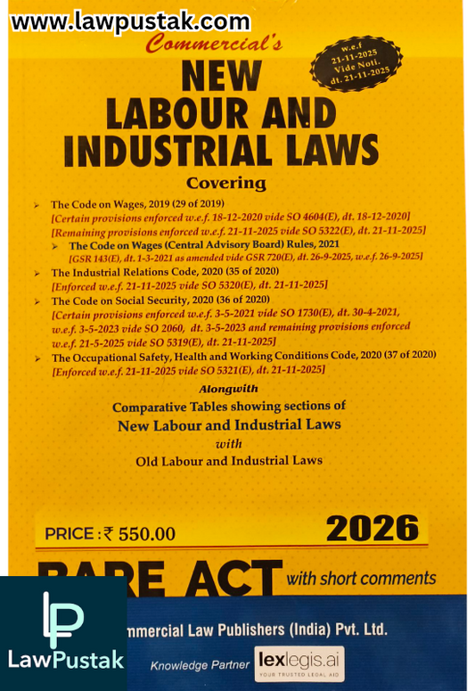 New Labour and Industrial Laws BareAct 2026 Edition - Commercial Law House