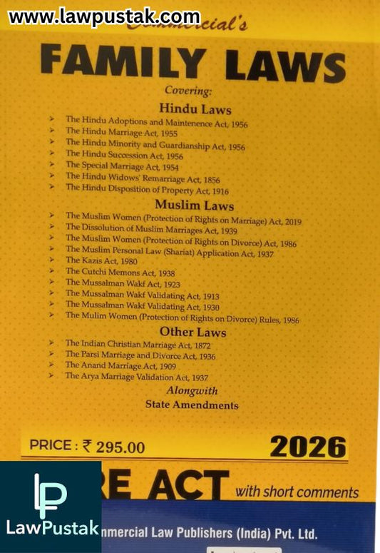 Family Laws - Bare Act - Edition 2026 | Commercial Law Publishers (India) Pvt. Ltd.