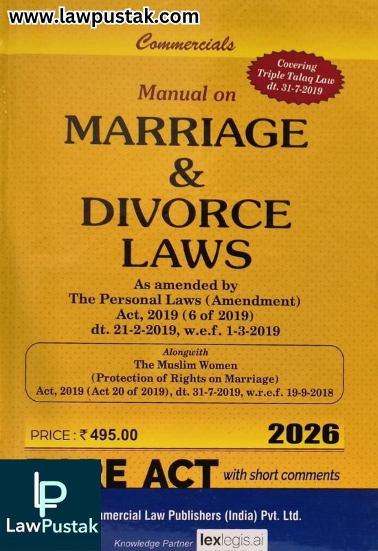 Manual on Marriage & Divorce Laws - Bare Act - Edition 2026 | Commercial Law Publishers (India) Pvt. Ltd.