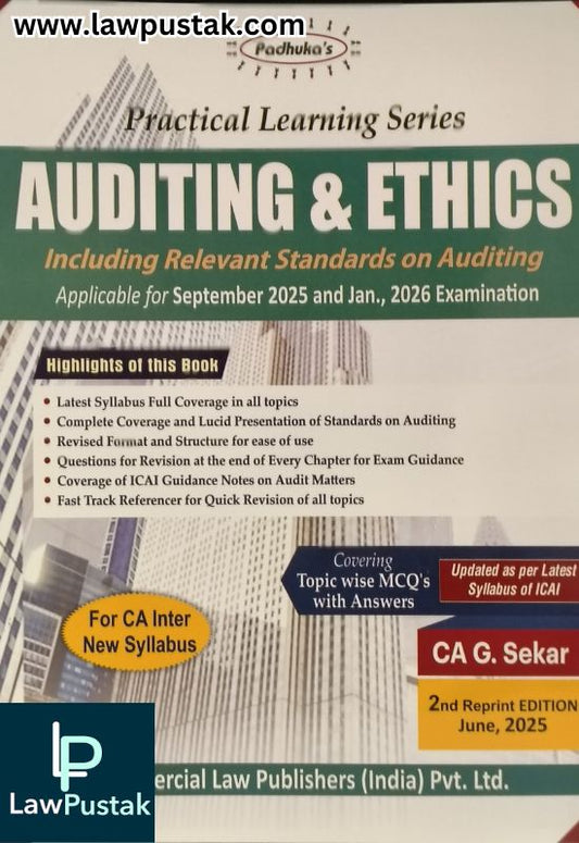 Practical Learning Series Auditing And Ethics by CA G Sekar | CA Inter | Applicable for September 2025 and Jan., 2026 Examination - 2nd Reprint Edition June 2025 | Commercial Law Publishers
