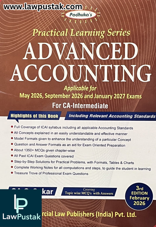 Practical Learning Series Advanced Accounting Including Relevant Accounting Standards By CA G. Sekar | Applicable for May, September 2026 and January 2027 Examination | Commercial Law Publishers