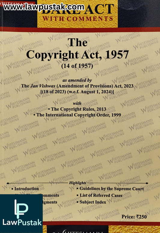 The Copyright Act, 1957 - Edition 2026 - Bare Act | Whitesmann Publishing