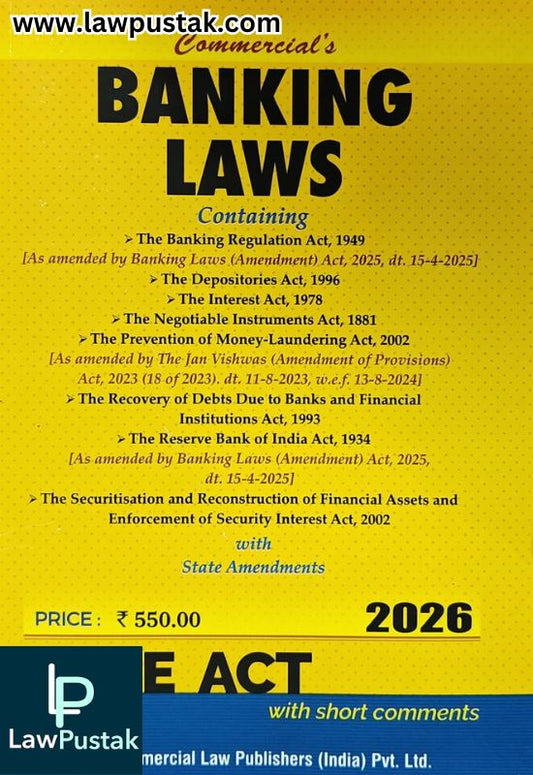 Banking Laws - Bare Act - Edition 2026 | Commercial Law Publishers (India) Pvt. Ltd.