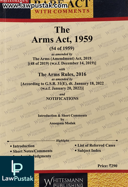 The Arms Act, 1959 - Edition 2026 - Bare Act | Whitesmann Publishing