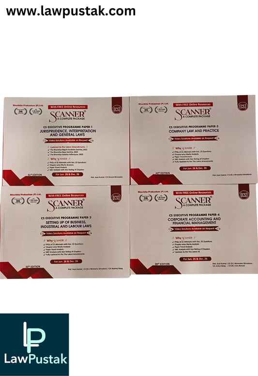 CS Executive Programme Group - 1 Combo (Papers 1,2,3 & 4) Set of 4 Books by Shuchita Prakashan - Applicable for June 2026 and December 2026 | Scanner
