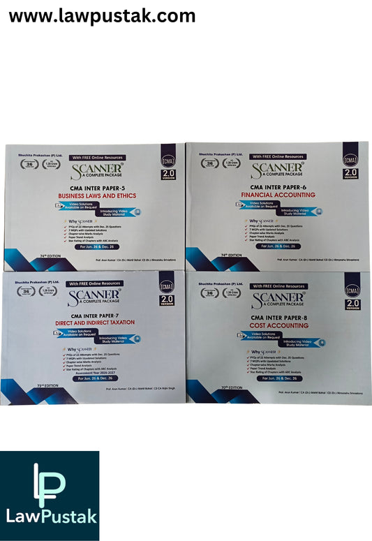 CMA Inter Group 1 Study Material, Set of 4 Books (Paper 5,6,7,8) by Shuchita Prakashan - for June 2026 and December 2026 Exam | Scanner
