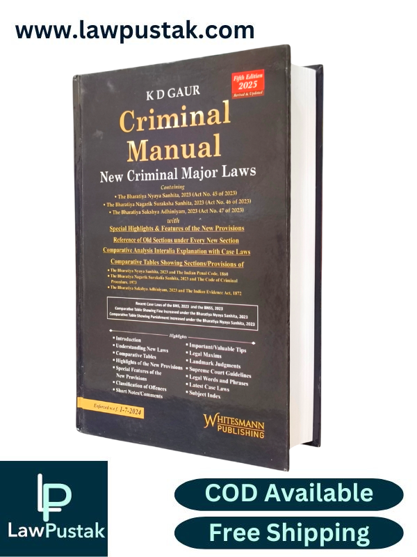 Criminal Manual-Criminal Major Acts By K.D Gaur - 5th Latest 2025 Edition-Whitesmann