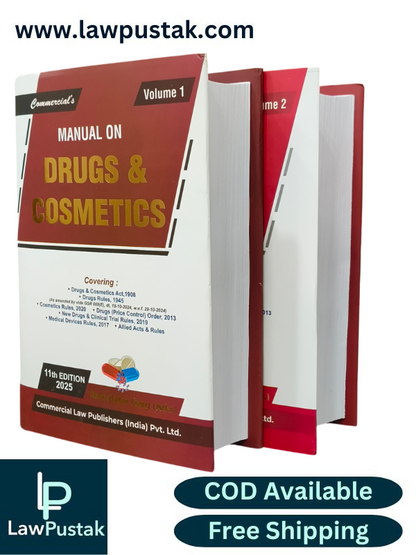 Manual On Drugs & Cosmetics By Ram Avtar Garg - 11th Edition 2025 - Commercial Law Publishers