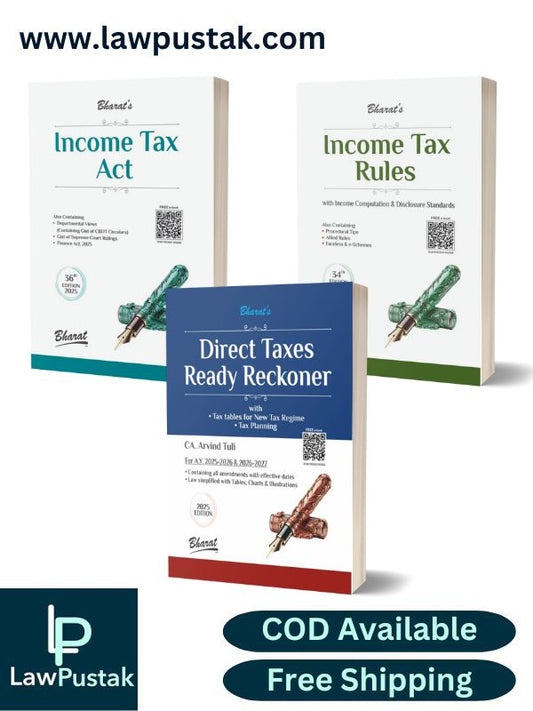 Bharat's Combo Income Tax Books - Income Tax Act, Income Tax Rules & Direct Taxes Ready Reckoner, Set of 3 - Edition 2025