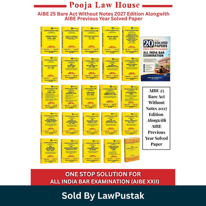 Pooja Law House AIBE 25 Bare Acts Set Without Notes 2027 Edition Alongwith Solved Papers