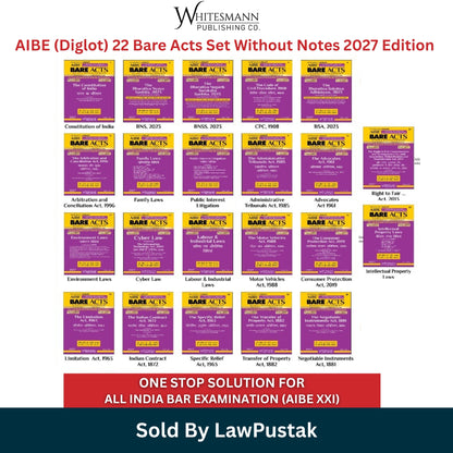 Whitesmanns AIBE Diglot 22 Bare Acts Set Without Notes 2027 Edition Whitesmann Publishing   