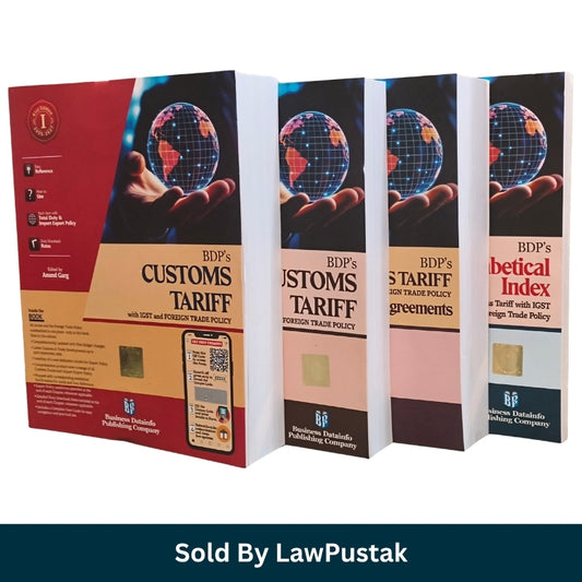 BDP Customs Tariff with IGST and Foreign Trade Policy 4 Volume Set 41st Edition 2026-2027 by Anand Garg Side profile view of BDP Customs Tariff 2026-2027 Paperback 4 Volume Set Law Books India