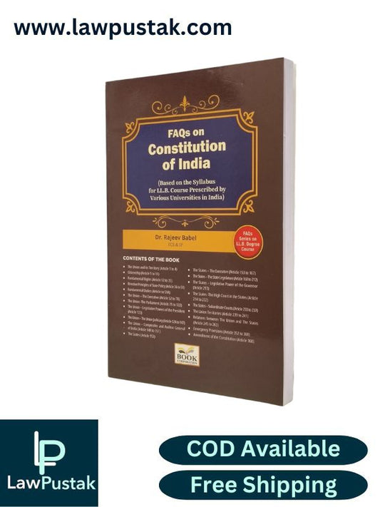 FAQs on Constitution of India (Based on the Syllabus for LL.B. Course Prescribed by Various Universities in India) by Dr. Rajveer Babel - B.C. Publications