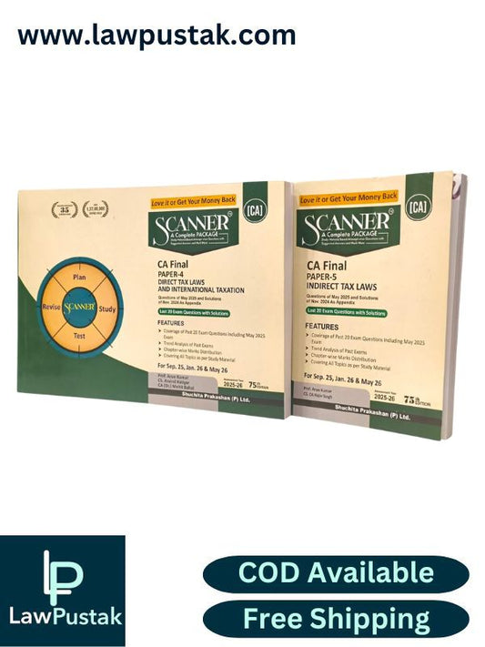 CA Final Group-II | Combo Set of 2 Book - Paper-4: Direct Tax Laws and International Taxation and Paper-5 : Indirect Tax Laws by Shuchita Prakashan | Scanner