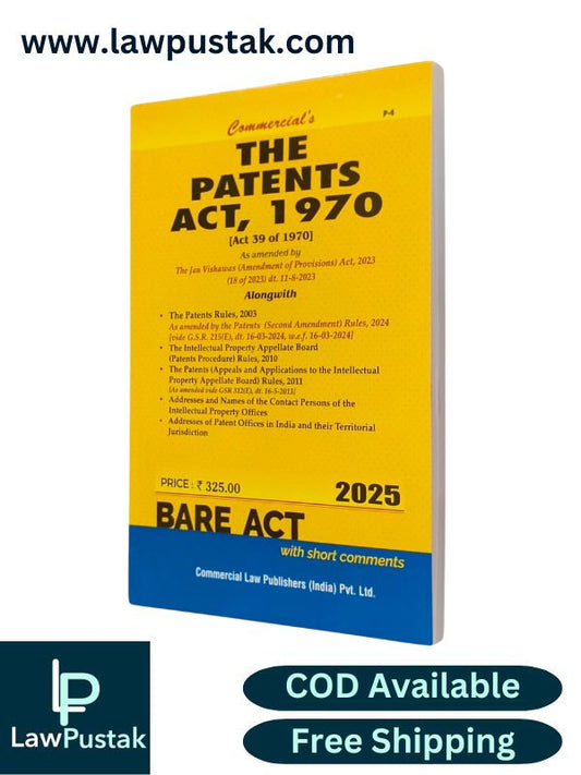 The Patents Act, 1970 [Actt 39 of 1970] BareAct 2025 - Commercial Law Publishers
