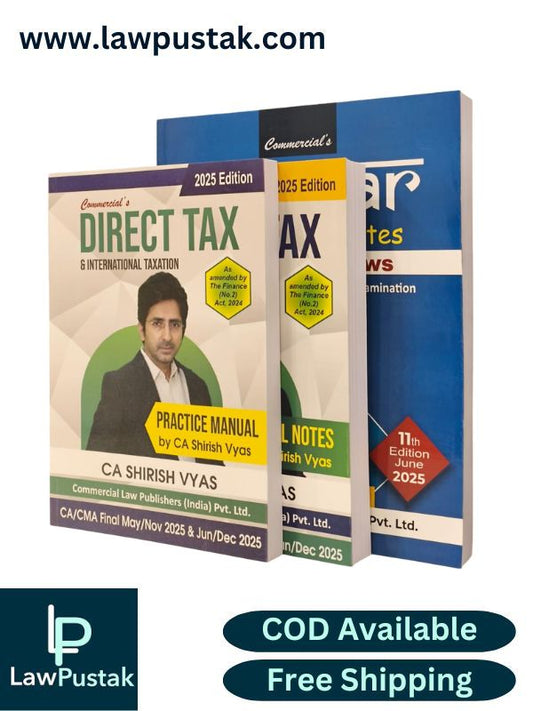 Combo for CA Final IDT SAAR Handwritten Notes (indirect Tax Laws) and Original Notes & Practical Manual Direct Tax & International Taxation - Commercial Law Publishers