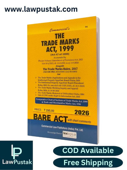 The Trade Marks Act, 1999 - Bare Act - Edition 2026 | Commercial Law Publishers (India) Pvt. Ltd.