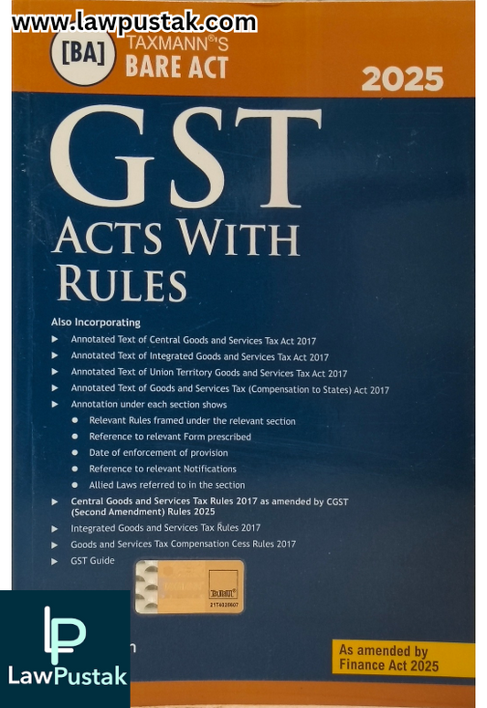 GST Acts With Rules - Bare Act 4th Edition 2025 - Taxmann