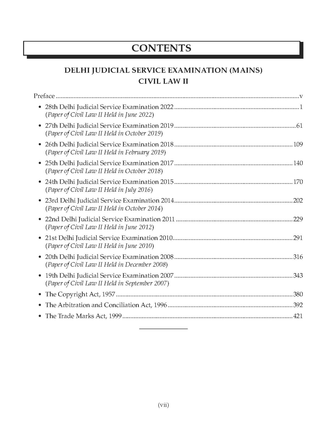DELHI JUDICIAL SERVICE EXAMINATION (MAINS) Previous 10 Years Solved Questions of Civil law Paper( 2007-2022 ) New Edition 2023-24