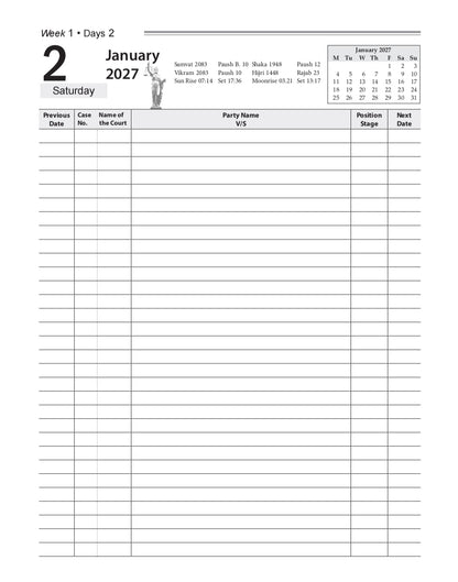 Blue Legal Ready Referencer Year Book 2027 Diary by ink99 Publishing for advocates and law students in India