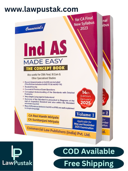 Ind As Made Easy Vols.1 & 2 The Practice Book, CA Final New Syllabus 2023 By CA. Ravi Kanth Miriyala - Commercial Law Publishers 