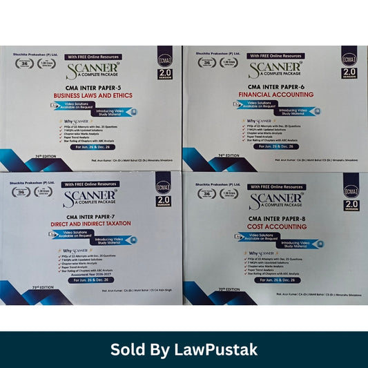 CMA Inter Group 1 Study Material, Set of 4 Books (Paper 5,6,7 & 8) by Shuchita Prakashan - for June 2026 and December 2026 Exam | Scanner