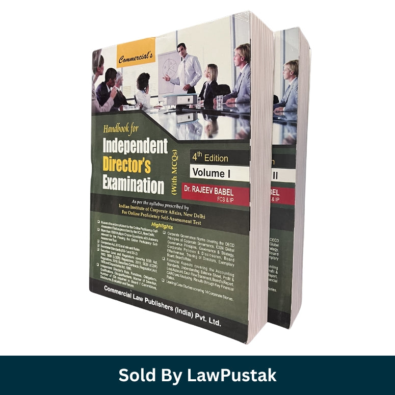 Handbook for Independent Director's Examination (With MCQs) (Set of 2 Volumes) by Dr. Rajeev Babel - 4th Edition 2025 | Commercial Law Publishers (India) Pvt. Ltd.