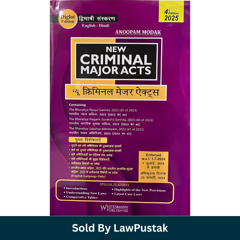 New Criminal Major Acts 2025 diglot edition BNS BNSS BSA book cover