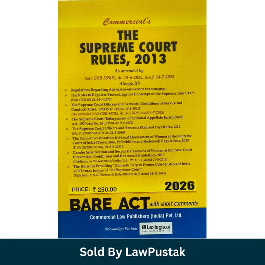 Supreme Court Rules 2013 Bare Act 2026 India Commercial Law Publishers legal practice book