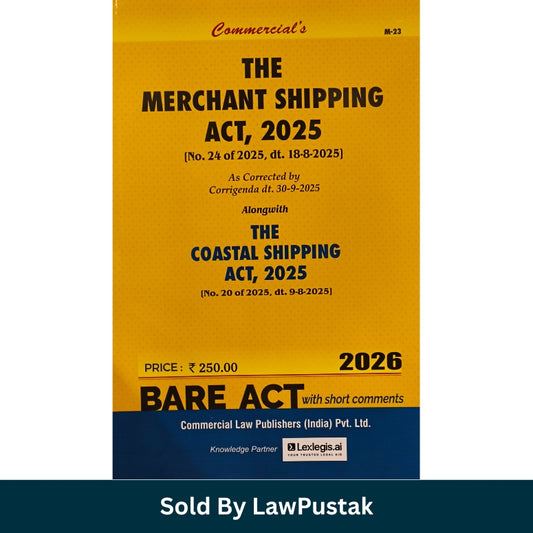 Merchant Shipping Act 2026 India Bare Act Coastal Shipping Act 2025 Commercial Law Publishers Book